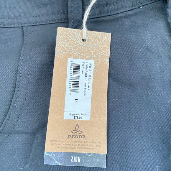PrAna Black Halle Pant Zion Size 0 Short Inseam Relaxed Fit Mid Rise NWT - Picture 4 of 10